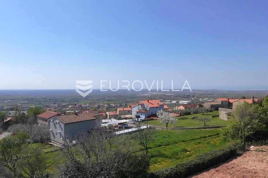 istra, kaštelir, građevinsko zemljište s pogledom na more 932 m² - slika 1
