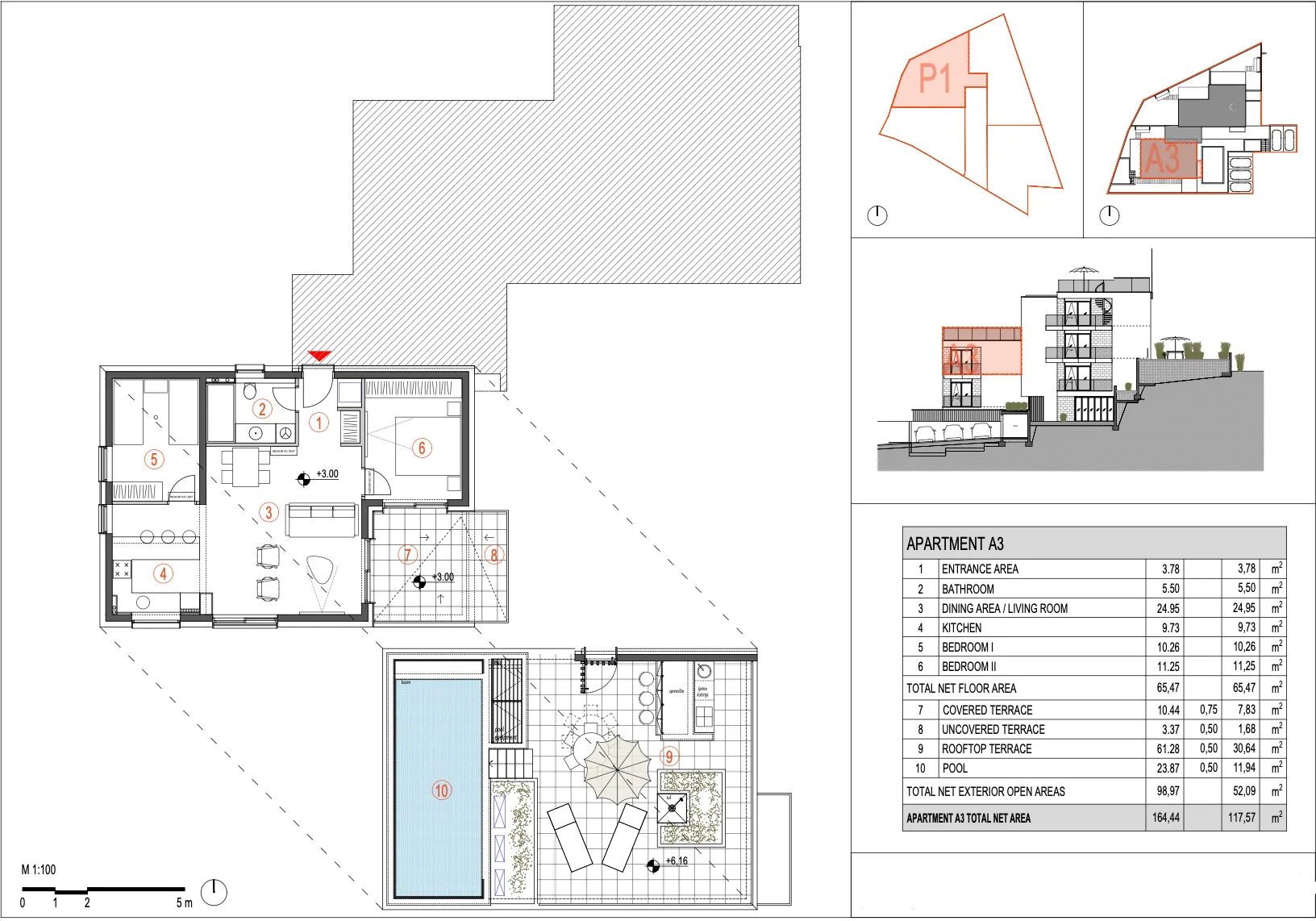 primošten, trosoban apartman 126,17 m² s pogledom na more - slika 7