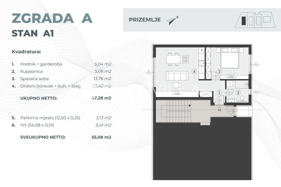 istra, fažana, luksuzni dvosobni stan 55.08 m², vrt 54.08 m², 1.2 km od mora, zatvoreni kompleks - slika 12