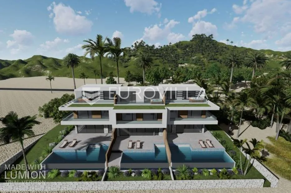 Zadar, Novalja , luksuzna villa "2" u nizu s bazenom, 30m od mora, NOVOGRADNJA