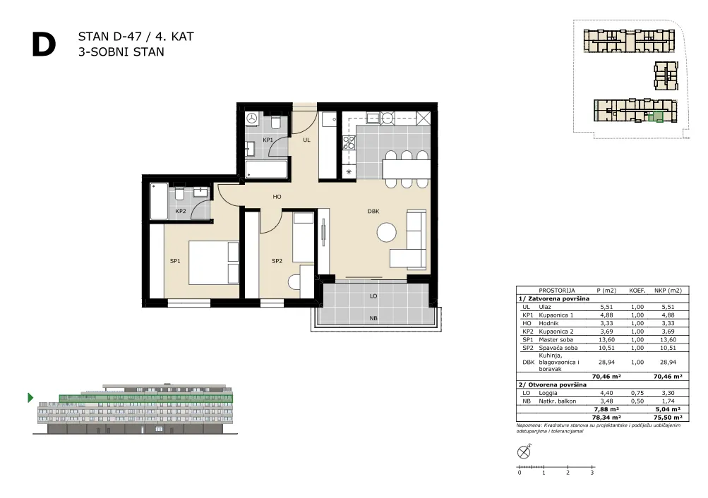 velika gorica, trosoban stan neto površine 75,50 m² novogradnja - slika 5