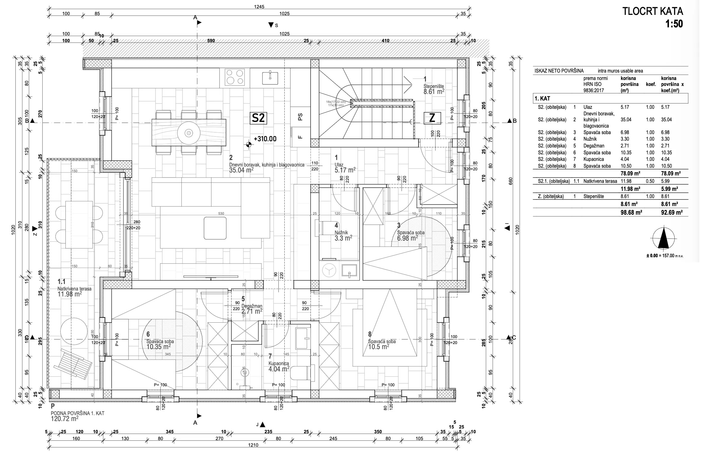istra, rovinj okolica, putini, trosoban stan 84.08 m² s natkrivenom terasom na 1. katu - slika 6