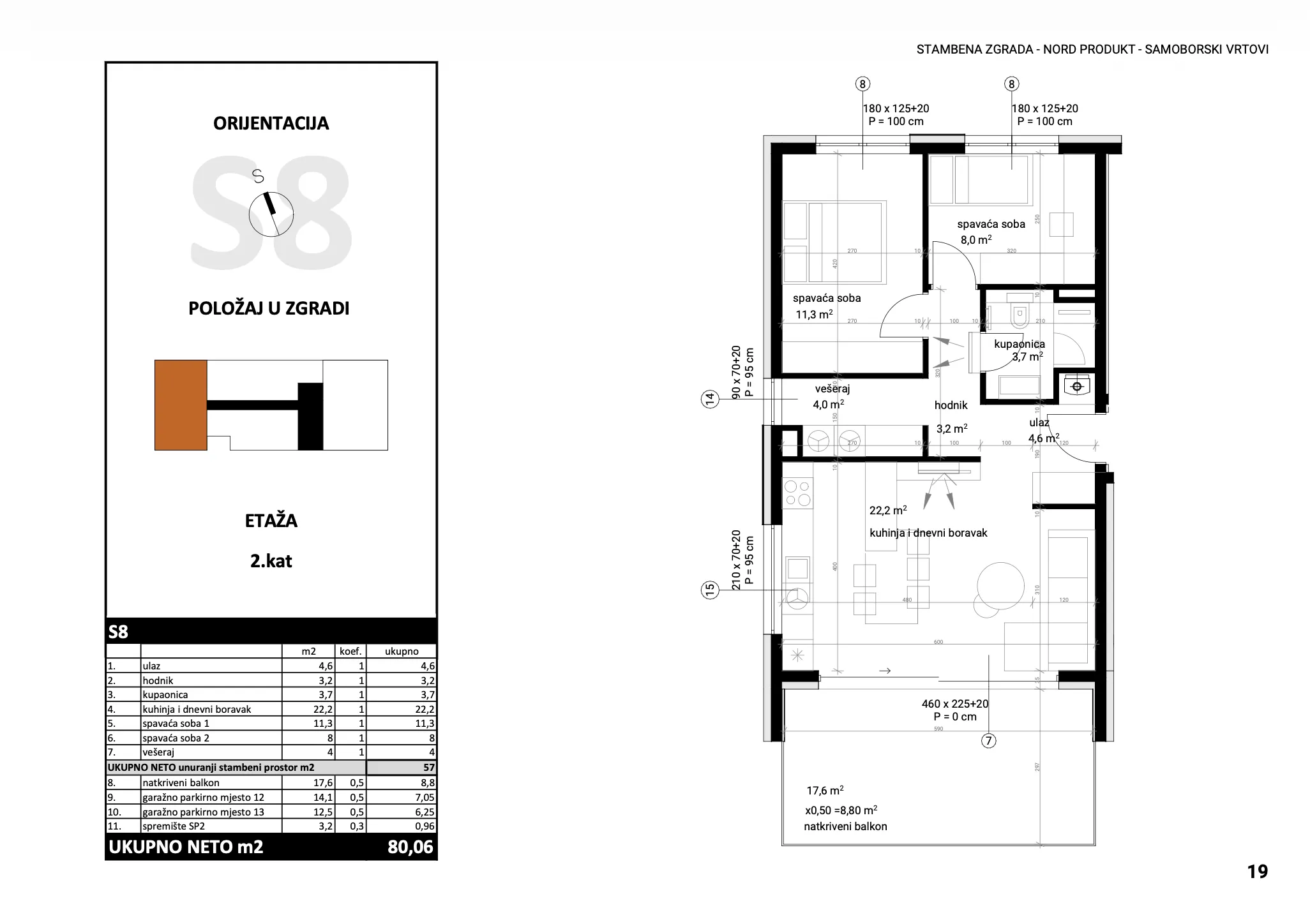 samobor, samoborski vrtovi prekrasan trosoban stan 57 m² sa dva garažna mjesta - slika 5