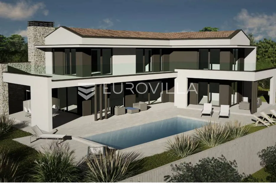 istra, okolica marčane - građevinsko zemljište 3040 m2 s gotovim projektom za 3 vile - slika 4