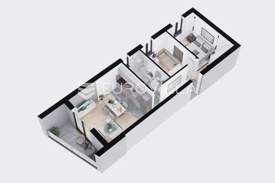 kaštel novi, dvosoban stan 52.1 m² na prizemlju s vrtom i parkirnim mjestom - slika 5