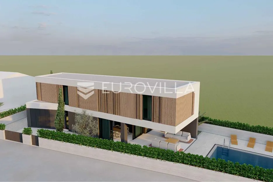 vodice, građevinsko zemljište 468 m², s projektom i dozvolm za vilu - slika 1