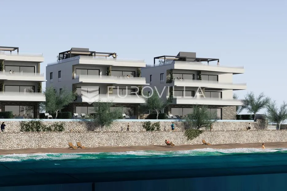 otok pag, plaža perilo, trosoban stan u luksuznoj novogradnji prvi red do mora - slika 9