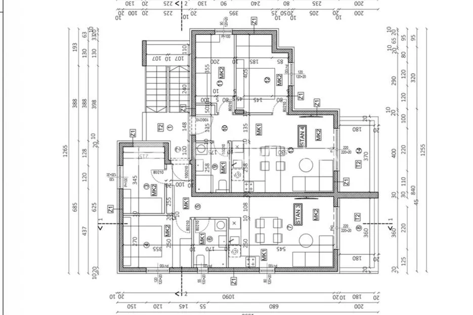 trogir, dvosoban stan na prvom katu neto korisne površine 53,23 m², s4 objekt a - slika 8