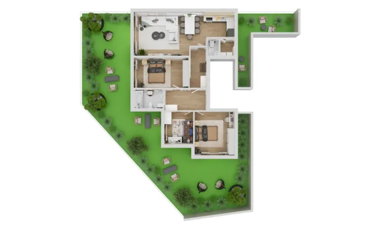 zagreb, jarun, novogradnja, četverosoban stan s vrtom 130,67 m² - slika 6