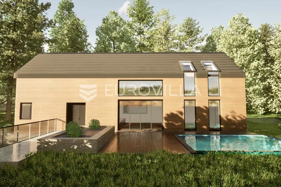 Ravna Gora, Hlevci, građevinsko zemljište 2363 m² s idejnim rješenjem - Hlevci, Skrad