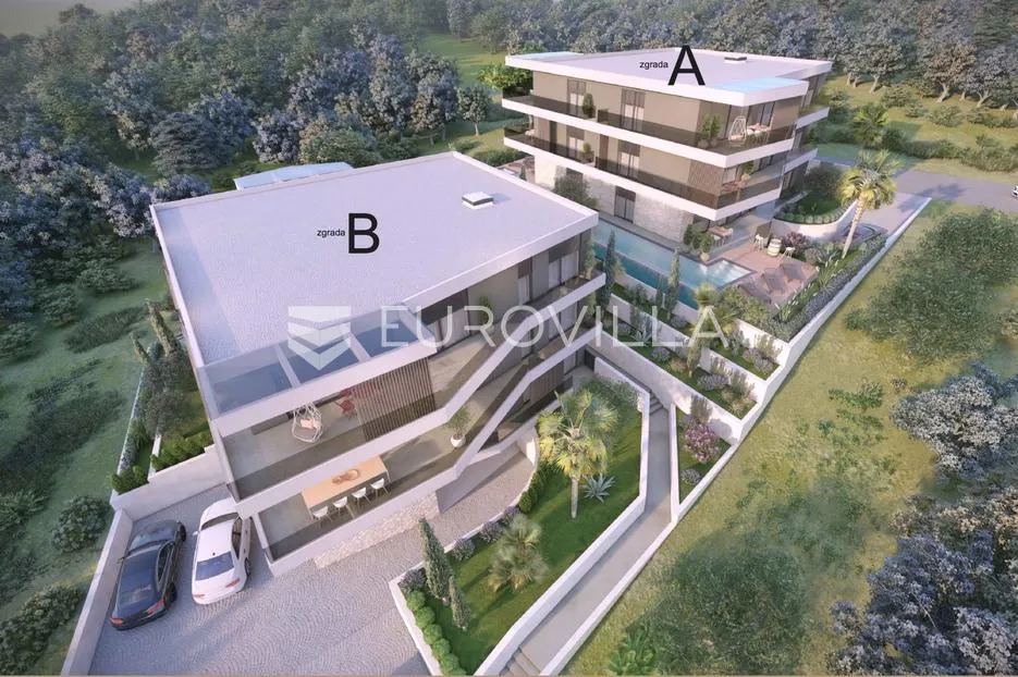 pula, pješčana uvala, luksuzni četverosobni stan s liftom, 1. kat, 119.22 m², pogled na more - slika 4