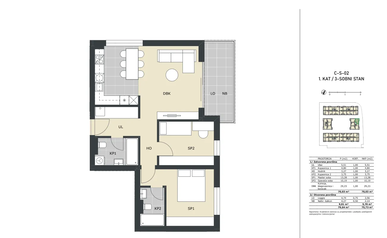 velika gorica, trosoban stan neto površine 75,53 m² novogradnja - slika 5