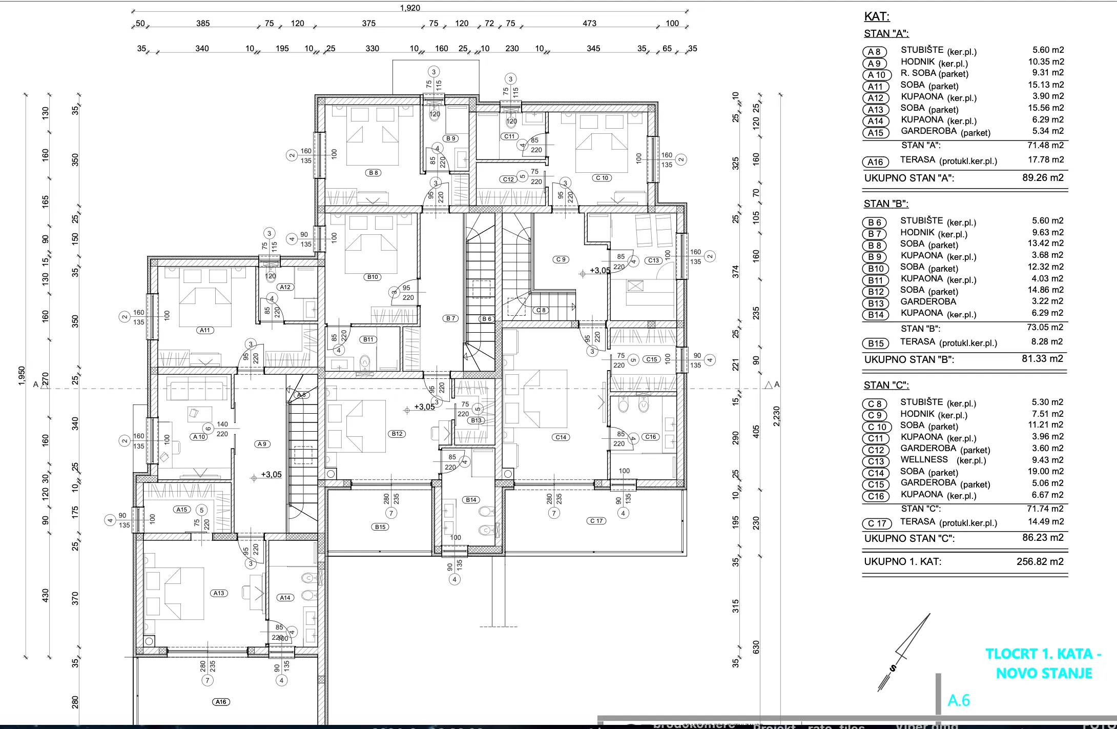 opatija, pobri, dvoetažni stan s vrtom i pogledom na more, ukupne površine 162,29 m² - slika 17
