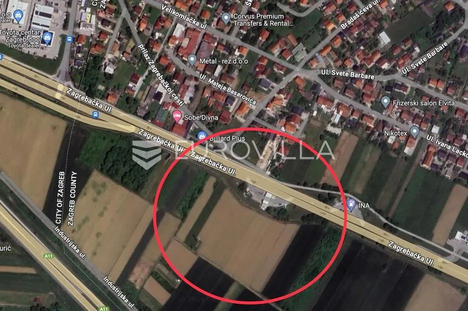Velika Mlaka, građevinsko zemljište 1646 m2 unutar I i K namjene - Velika Mlaka, Velika Gorica
