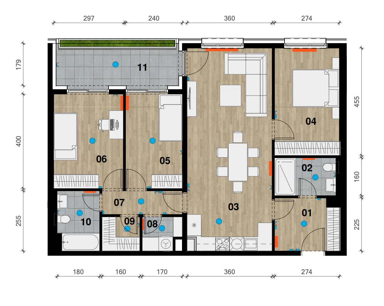 zagreb, črnomerec, vrhunska novogradnja, četverosoban stan površine 94,90 m² - slika 6