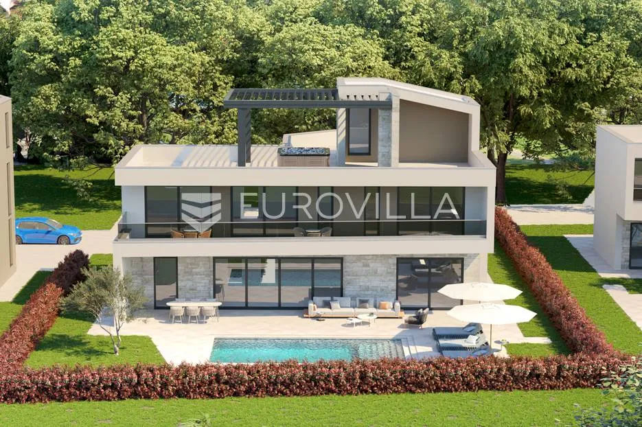 Istra, Tar-Vabriga, predivna moderna vila s pogledom na more NOVOGRADNJA - Frata