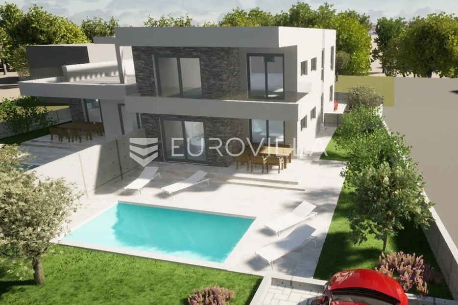 Kaštel Stari, moderna kuća u roh bau fazi s dva odvojena stana - Kaštel Stari, Kaštela