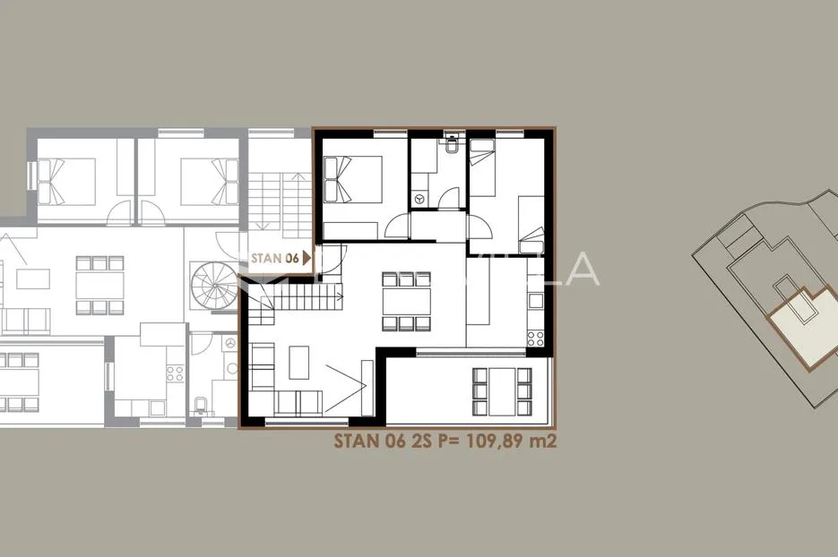 zadar, borik, ekskluzivan penthouse s krovnom terasom, 109,89 m², s6 - slika 3