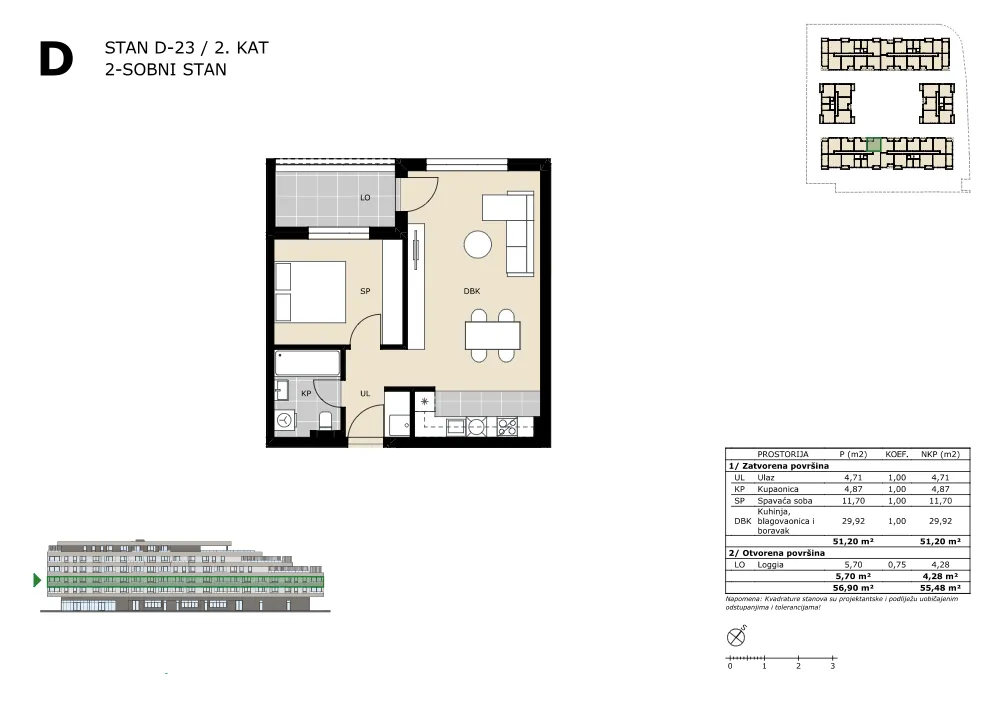 velika gorica, dvosoban stan neto površine 55,48 m² novogradnja - slika 5