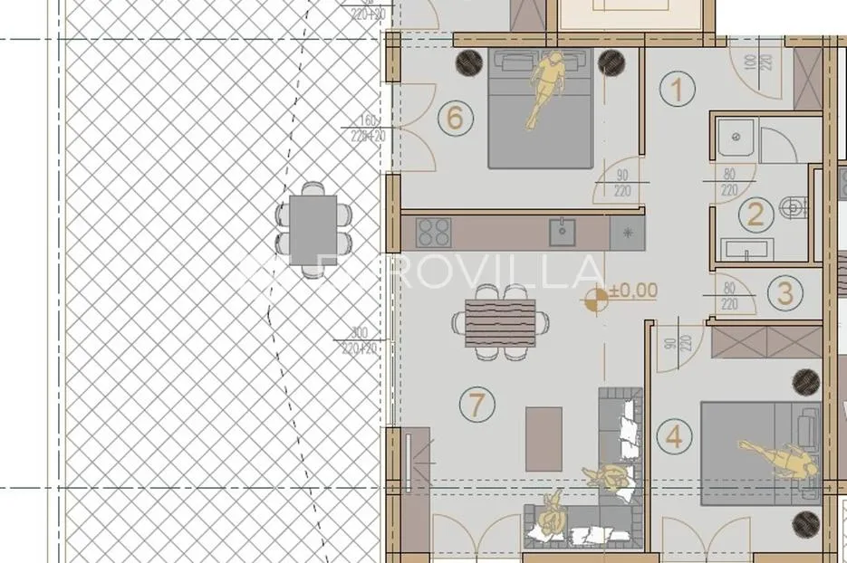 istra, pula, moderan trosobni stan 68 m² s terasom 80 m u blizini mora - slika 13