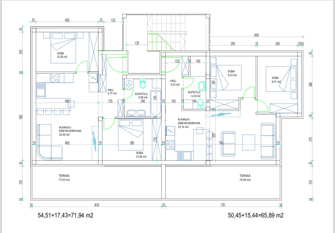 trogir, okrug gornji, penthaus na drugom katu površine od 65,89 m² s krovnom terasom - slika 12