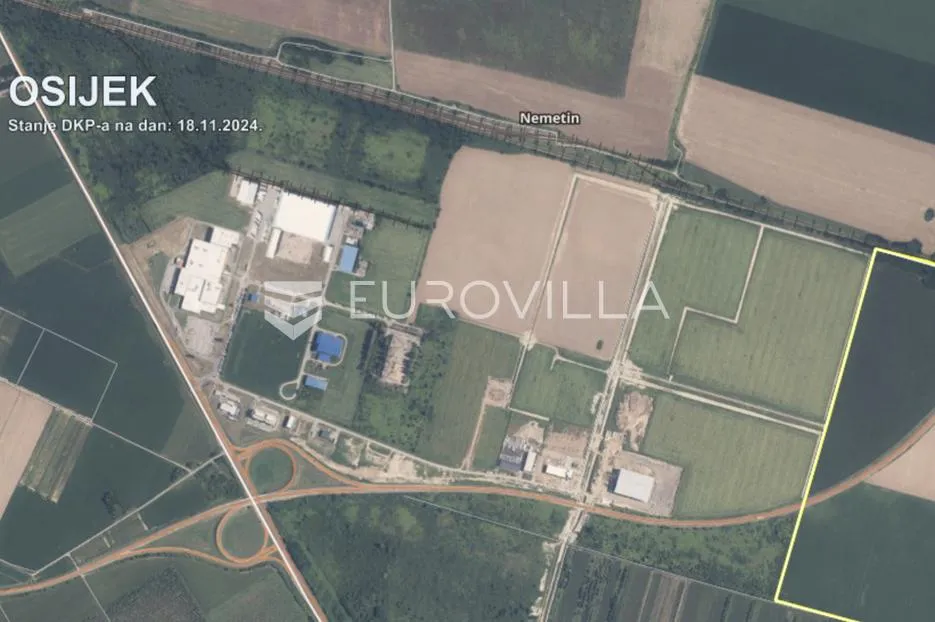 Osijek, Nemetin, poslovna prilika, građevinsko zemljište površine 4164 m2 - Nemetin, Osijek