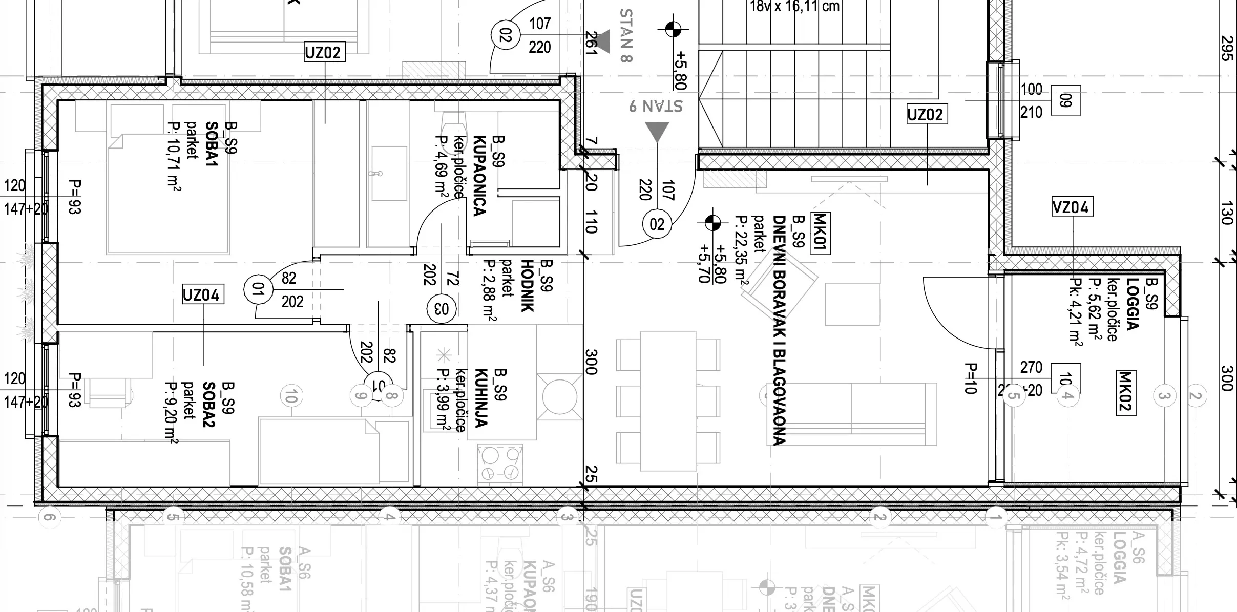 čiovo, slatine, stan 59,44 m² na 2. katu s pogledom na more i parking mjestom - slika 5