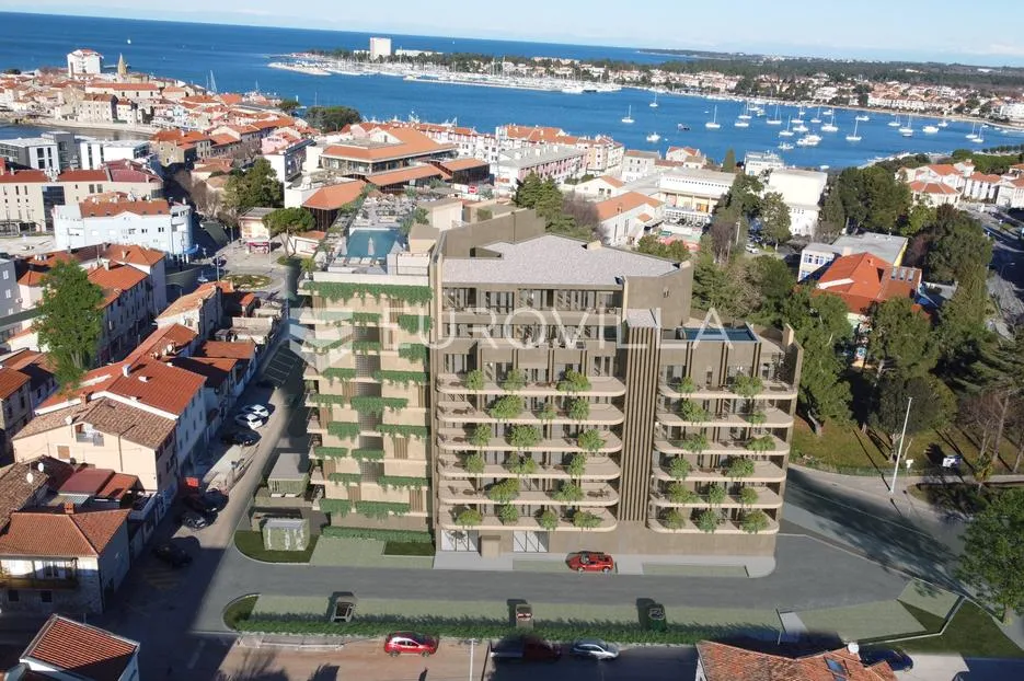 istra, umag — green tower residence, moderan jednosoban stan s terasom na 5. katu - slika 48