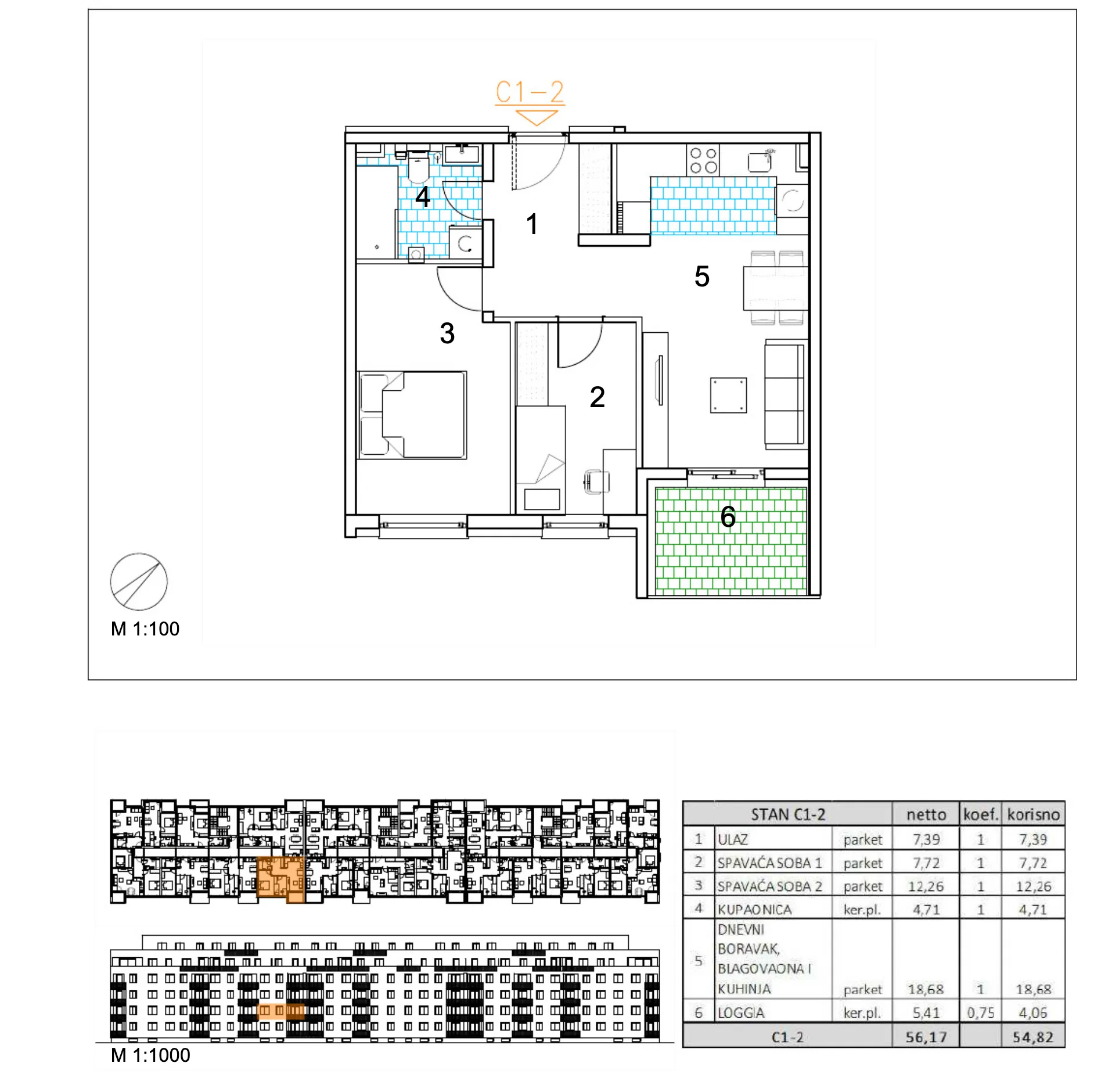velika gorica, moderan trosoban stan u novogradnji, 55 m² - slika 6