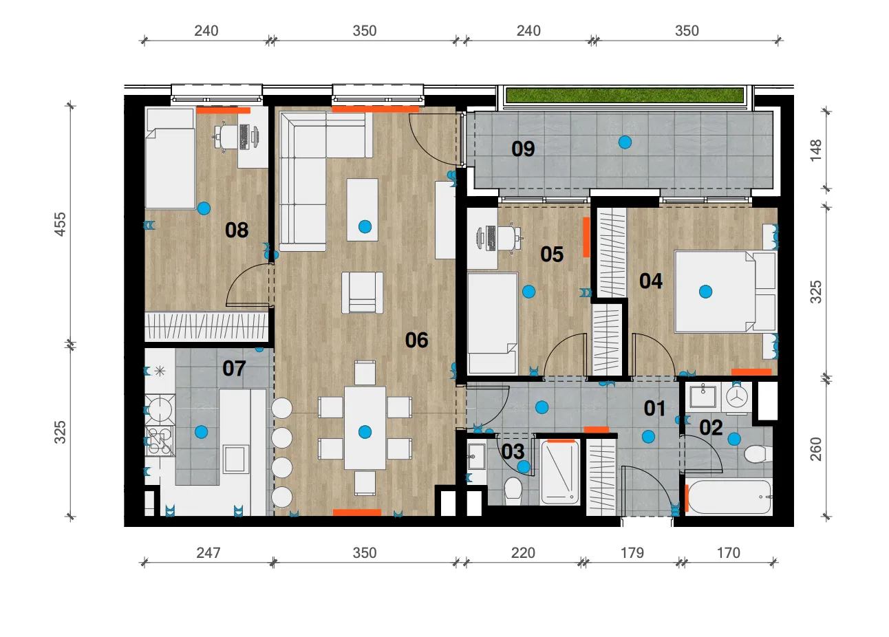 zagreb, črnomerec, vrhunska novogradnja, četverosoban stan površine 86,02 m² - slika 6