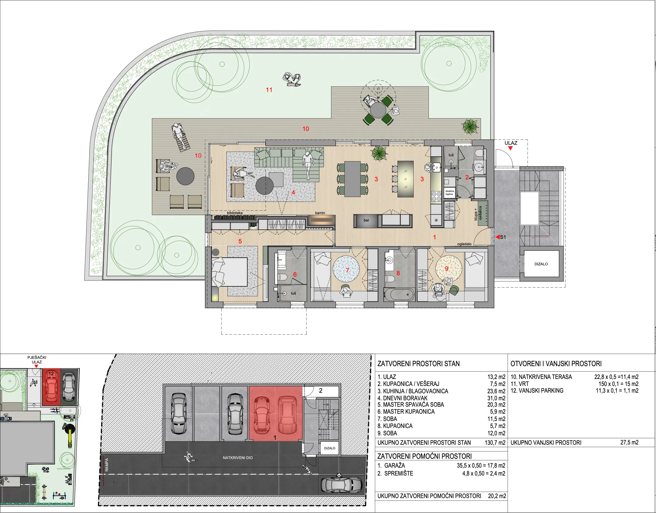 zagreb, srebrnjak, ekskluzivan četverosoban stan 178 m² u prizemlju novogradnja - slika 12