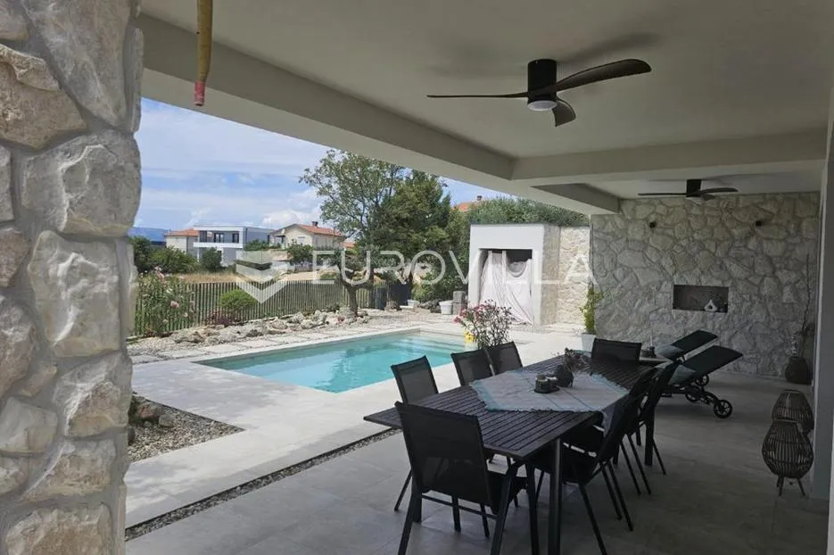 krk, linardići, luksuzna vila s bazenom i saunom, novogradnja, 200 m², okućnica 450 m² - slika 3