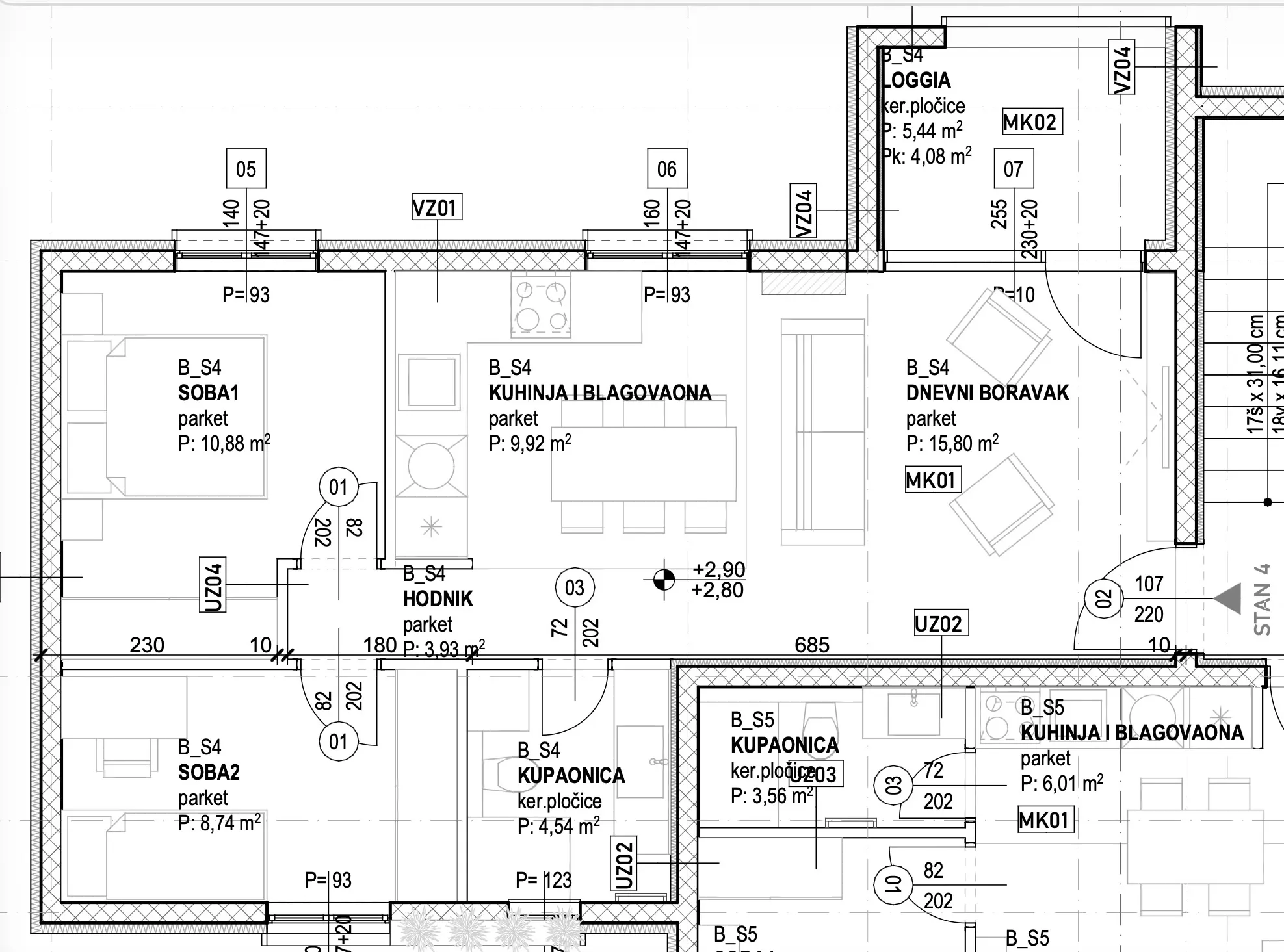 čiovo, slatine, stan 59,25 m² na 1. katu na 50 m od mora - slika 5