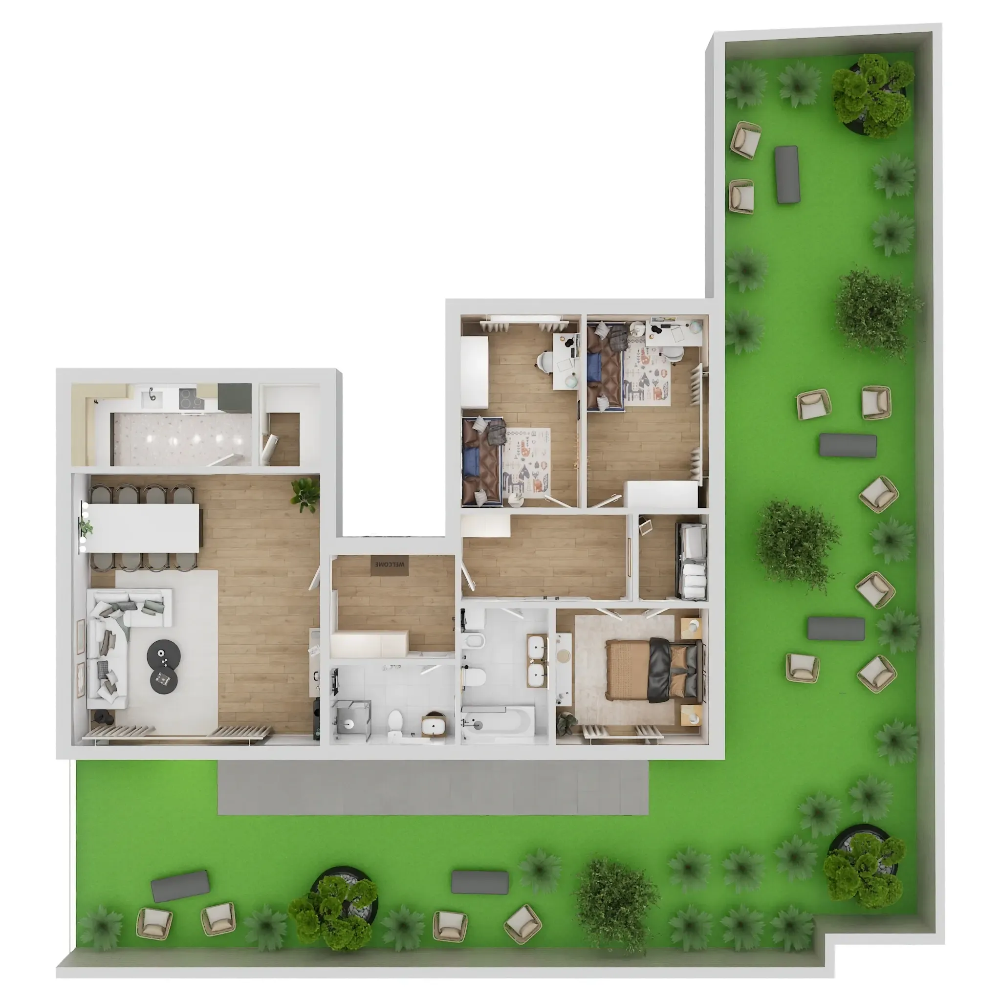 zagreb, jarun, novogradnja, četverosoban stan s vrtom 136,83 m² - slika 6