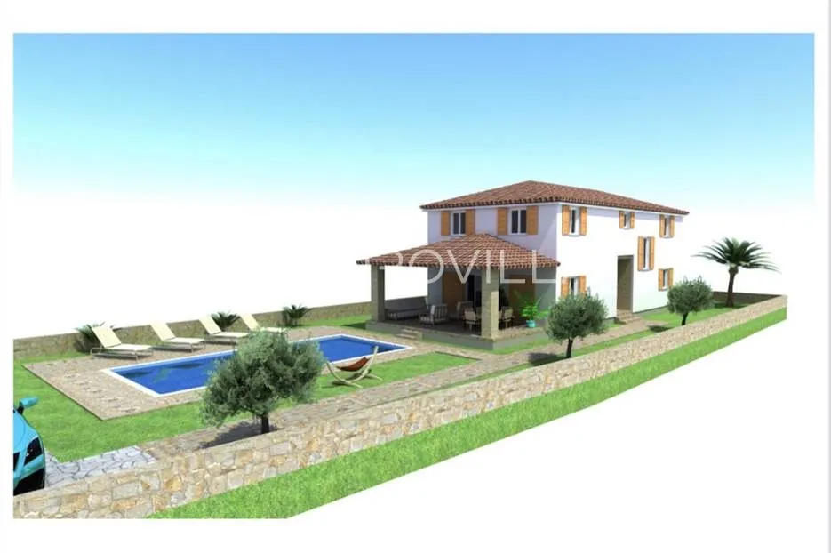 istra, barban - građevinsko zemljište s projektom i dozvolom, 784 m2 - slika 2
