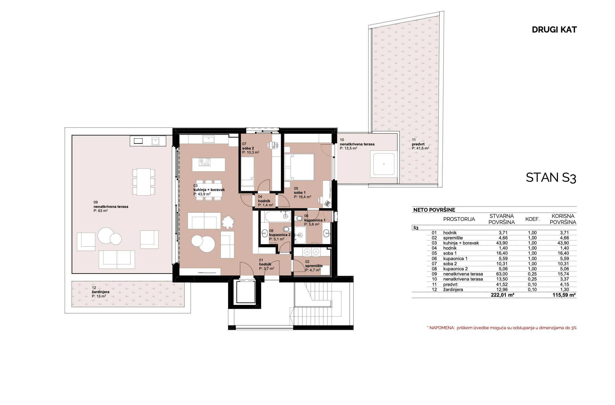 tuškanac, kraljevec, moderan trosoban stan na 2. katu 146 m² novogradnja - slika 16