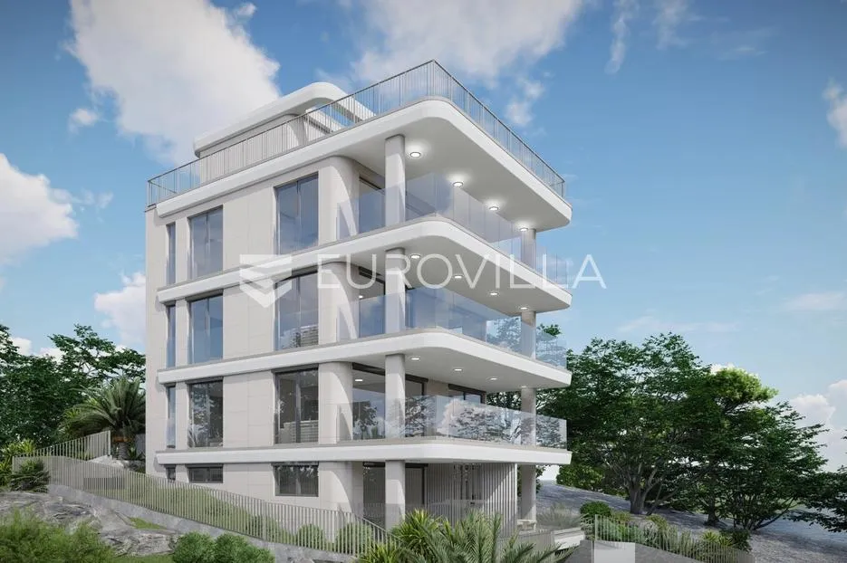 trogir, dvosoban stan s krovnom terasom, prvi red - slika 14