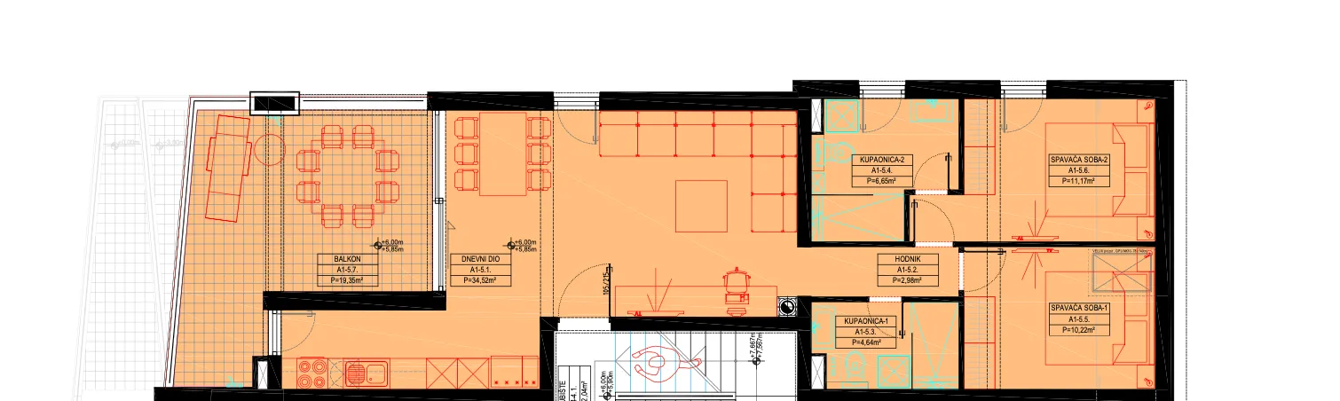 pag, šimuni dvosoban penthouse 86,93 m² s pogledom na more - slika 6