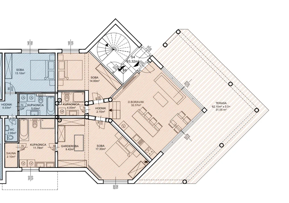 biograd na moru, pakoštane, apartman s4 u prizemlju površine od 146 m² - slika 22