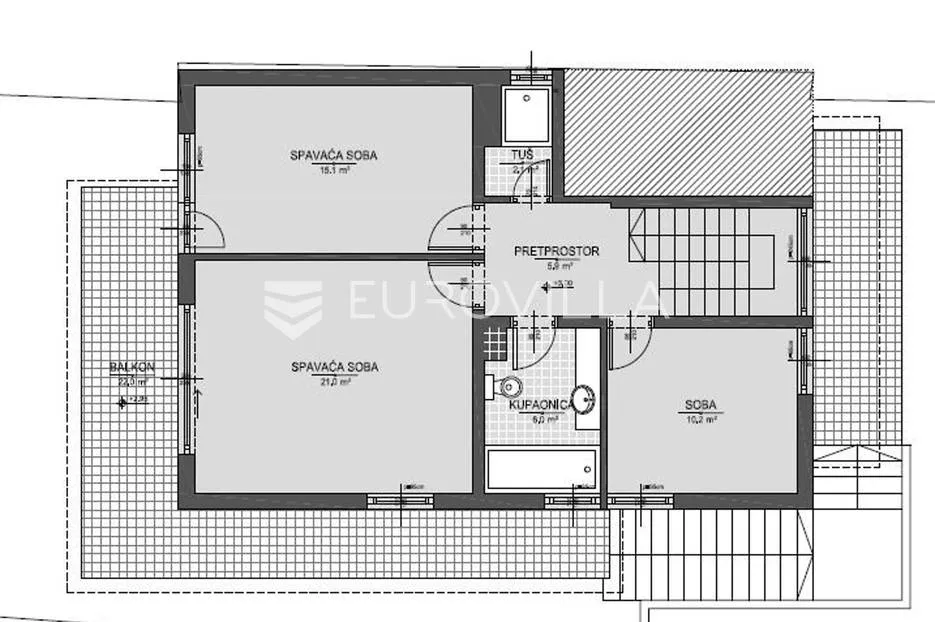 zagreb, srebrnjak, prekrasan dvoetažni stan 127 m² s vrtom i terasom - slika 19
