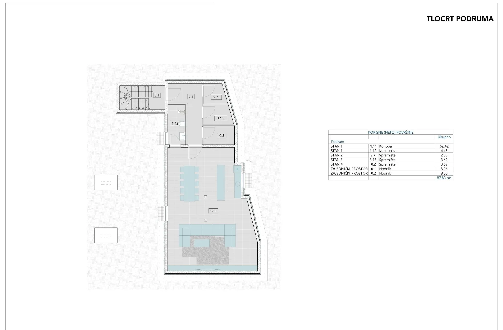 krk, luksuzni penthouse, četverosoban stan 159 m², krovna terasa, 500 m od mora - slika 13