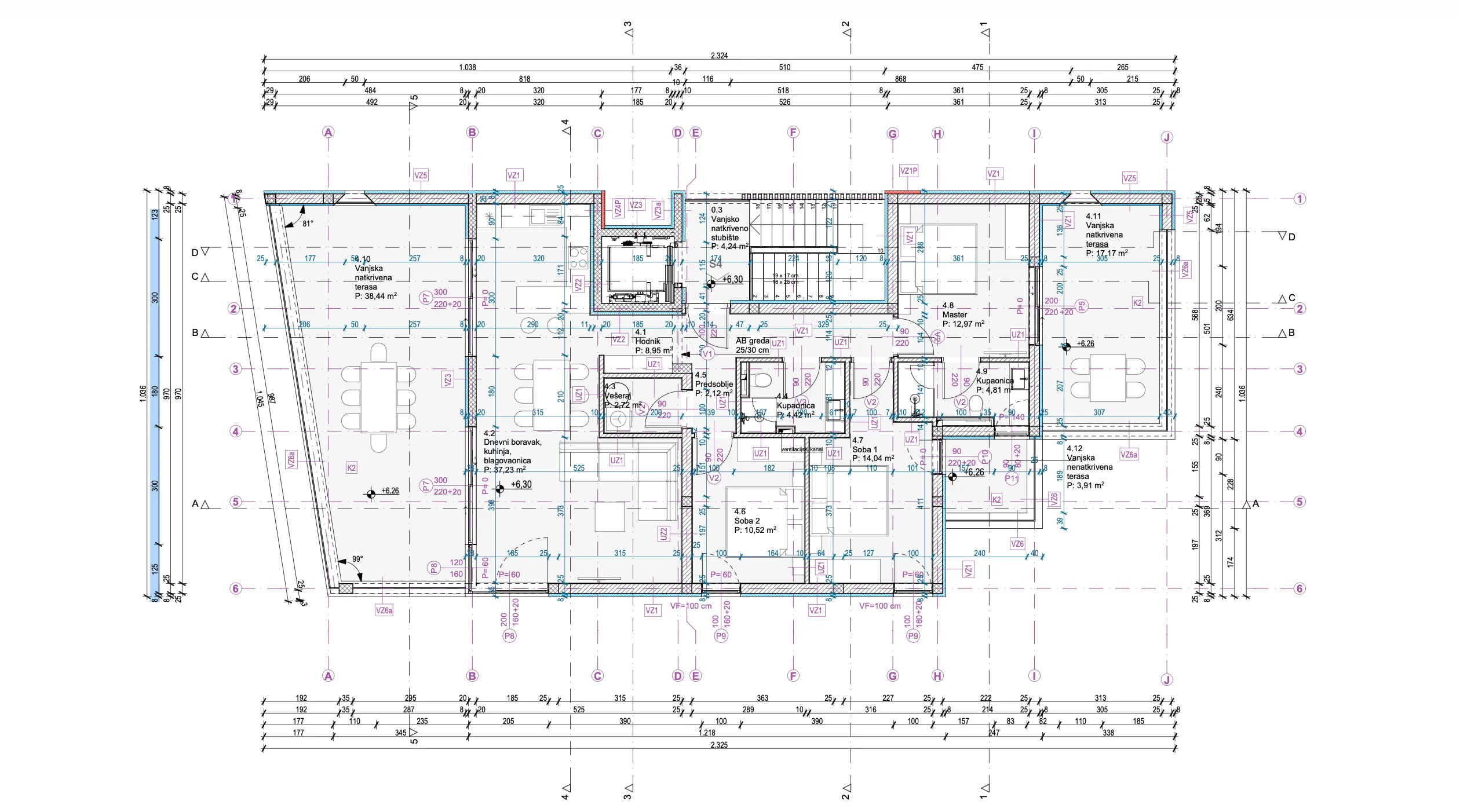 vodice, luksuzan trosoban penthouse, 157,59 m² s panoramskim pogledom na more i prostranim terasama - slika 16