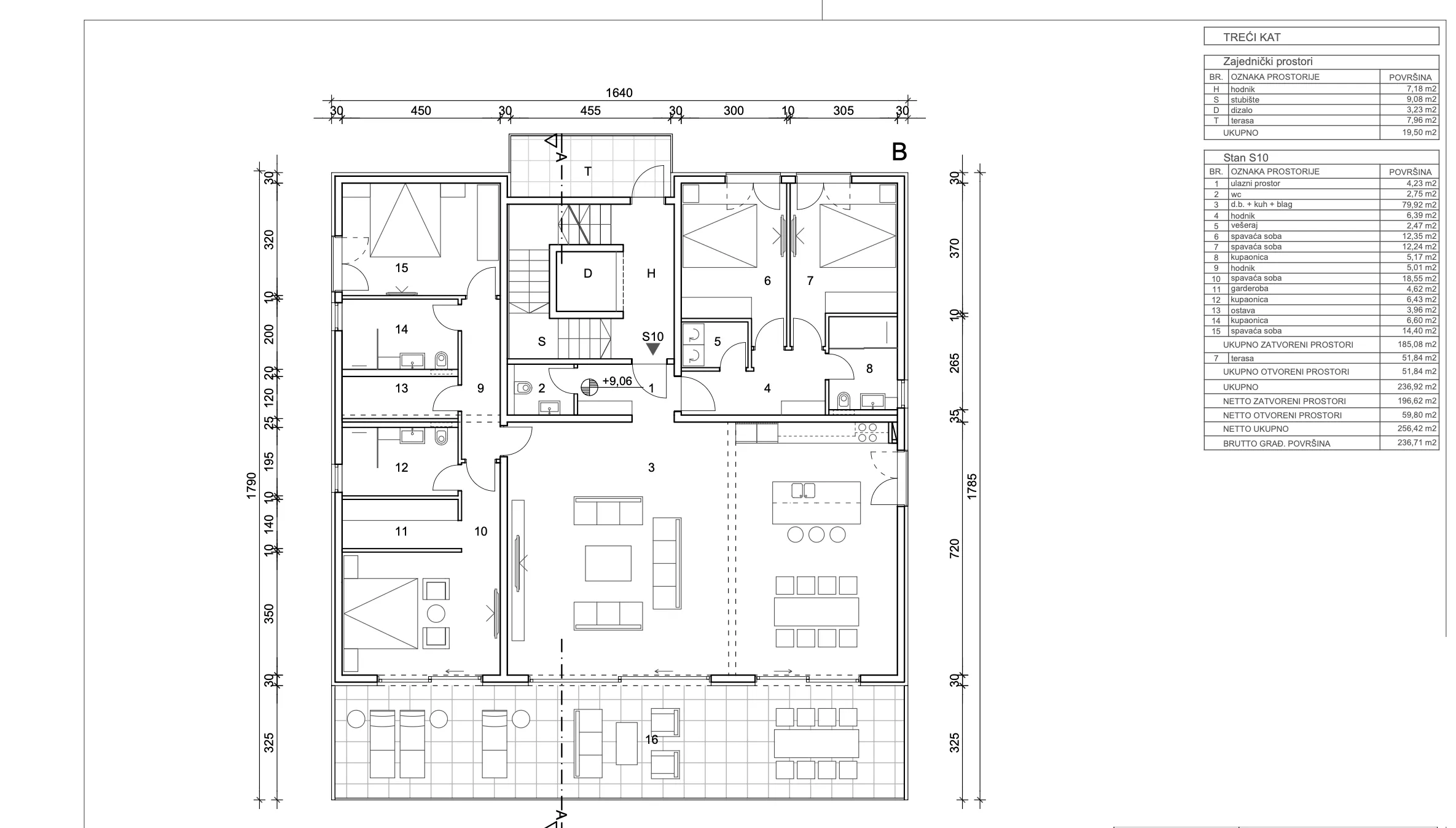 primošten, četverosoban penthouse s krovnom terasom i bazenom, 226,02 m² - slika 19