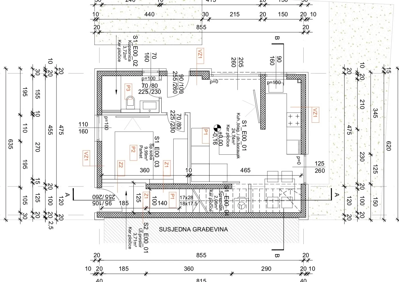 sveti petar na moru, dvosobni stan s1 površine od 50 m² s vrtom od 33 m², 110 m od plaže - slika 18