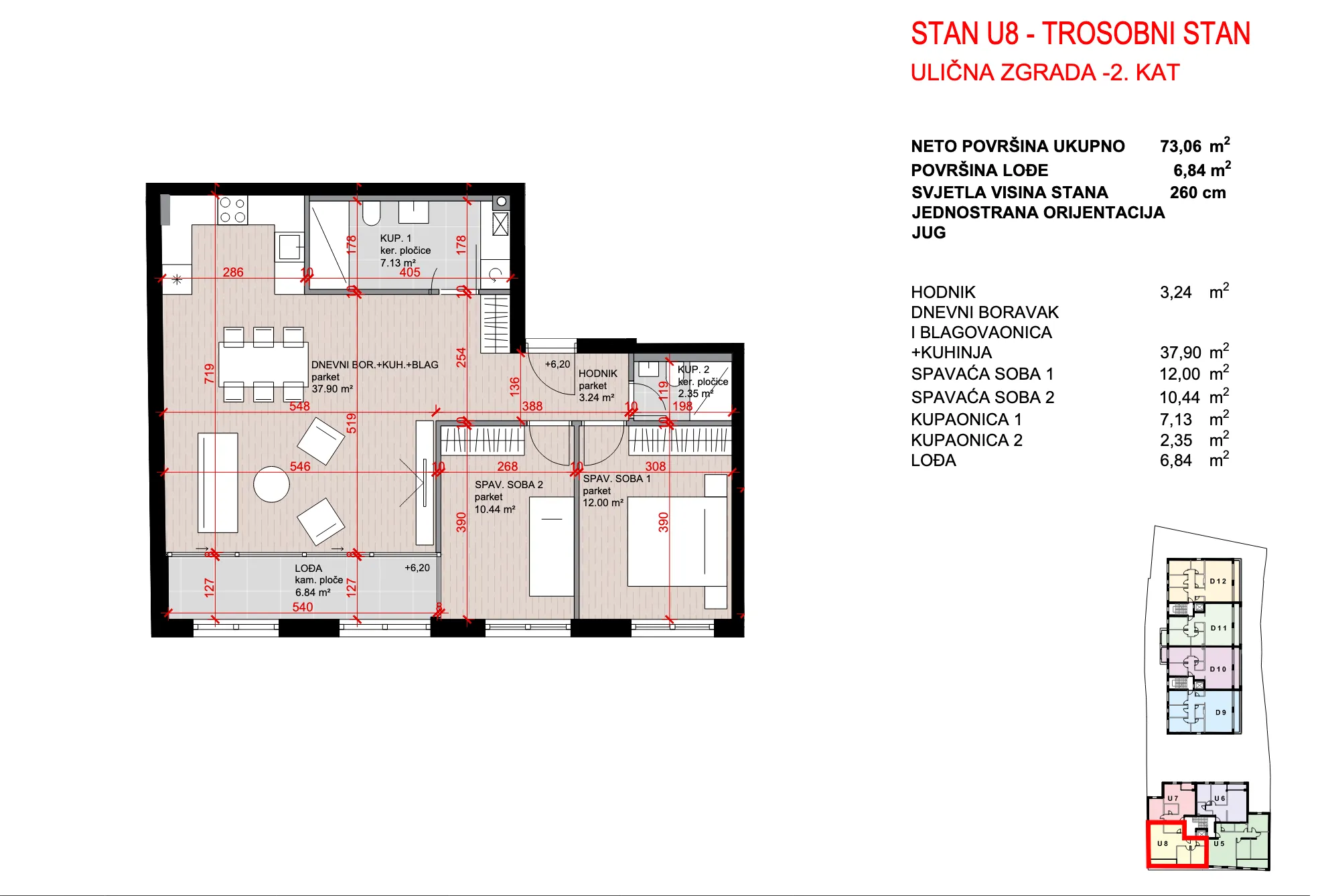 zagreb, maksimir, kvatrić, trosoban stan 73,06 m², novogradnja, garaža - slika 9
