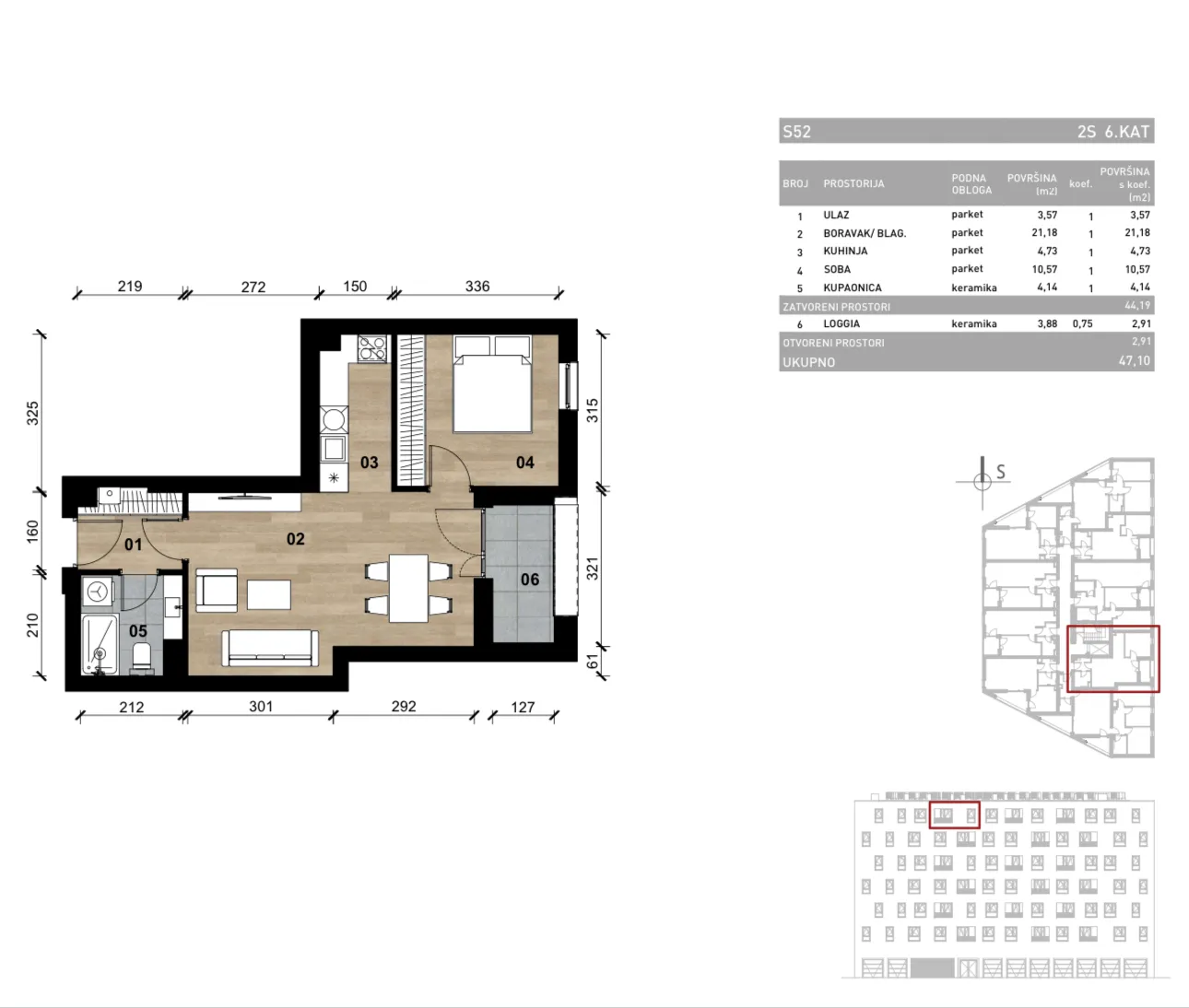 zagreb, vrapče, novogradnja, dvosoban stan na šestom katu s loggiom, 47,10 m² - slika 4