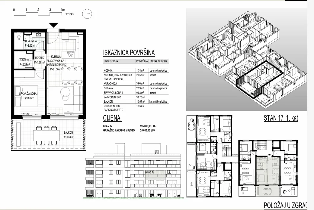 trogir, okrug gornji – apartman s17 na drugom katu neto korisne površine 46 m2 - slika 15