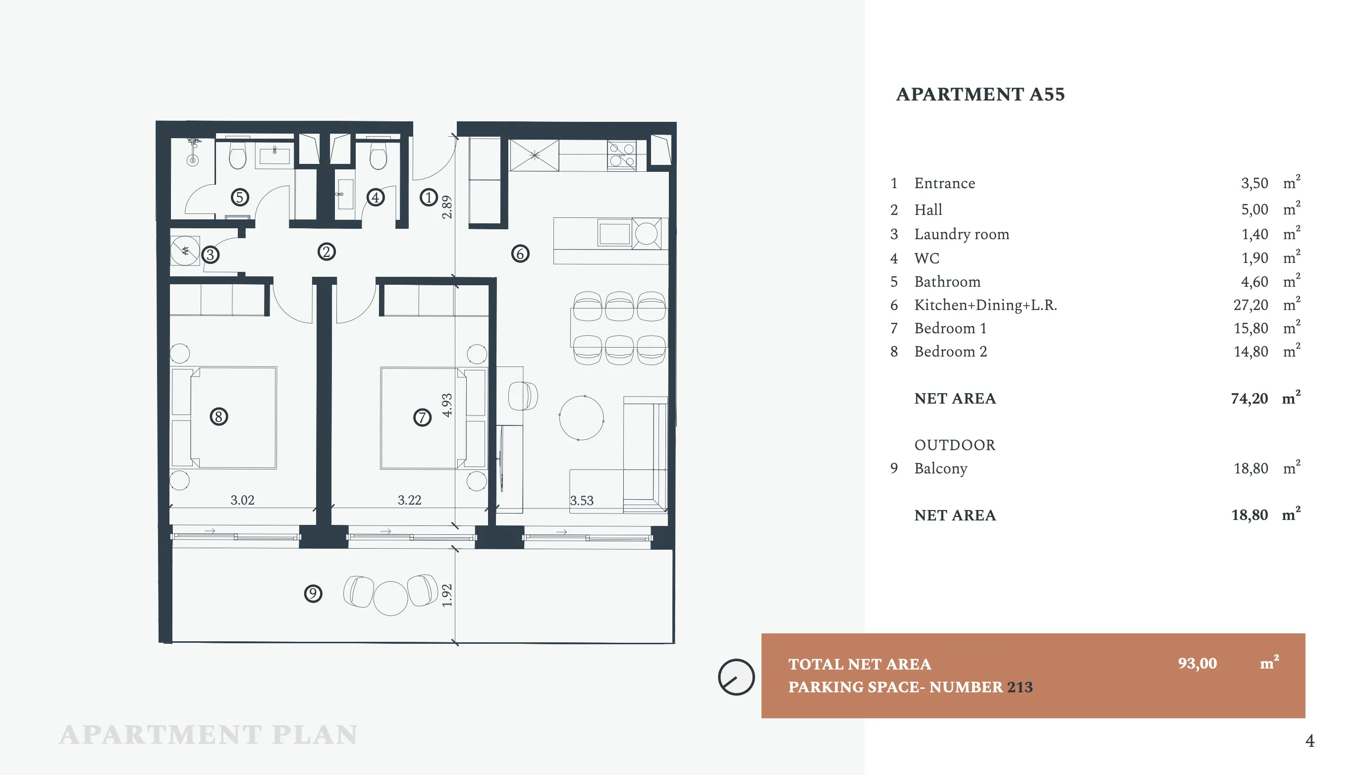 istra, savudrija, petram resort, apartman na trećem katu s dvije spavaće sobe 93 m² - slika 20