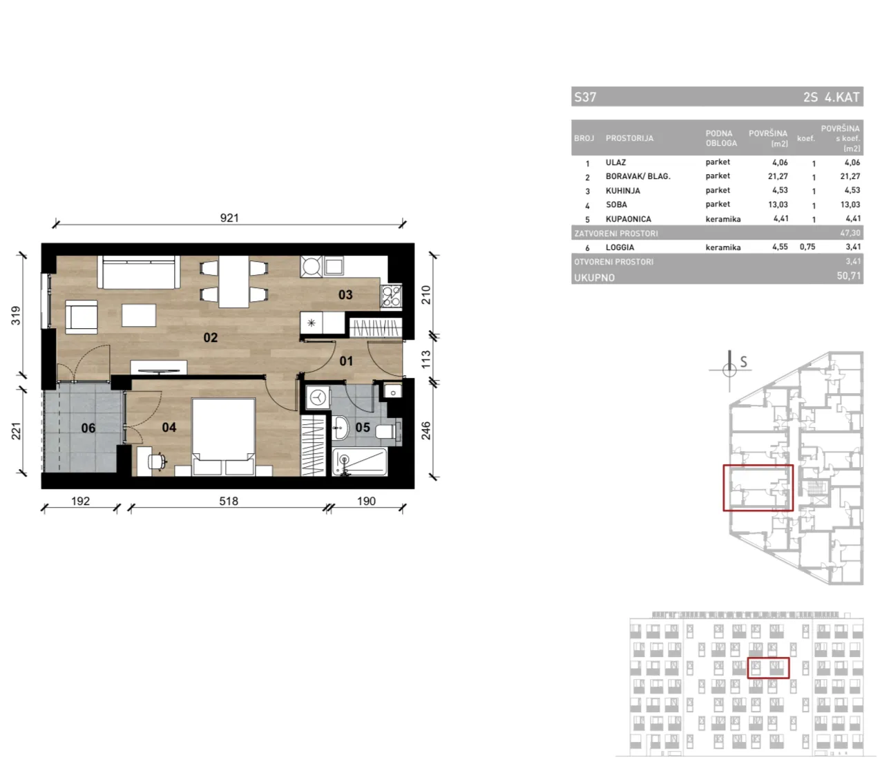 zagreb, vrapče, novogradnja, dvosoban stan na četvrtom katu s loggiom 50,71 m² - slika 4