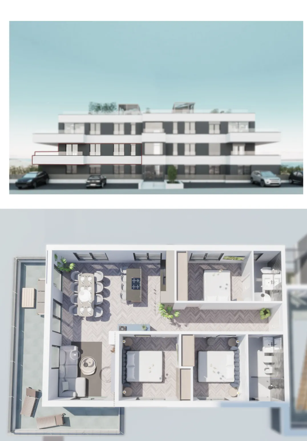 zadar, privlaka, trosoban stan na prvom katu s pogledom na more 113,95 m² - slika 14